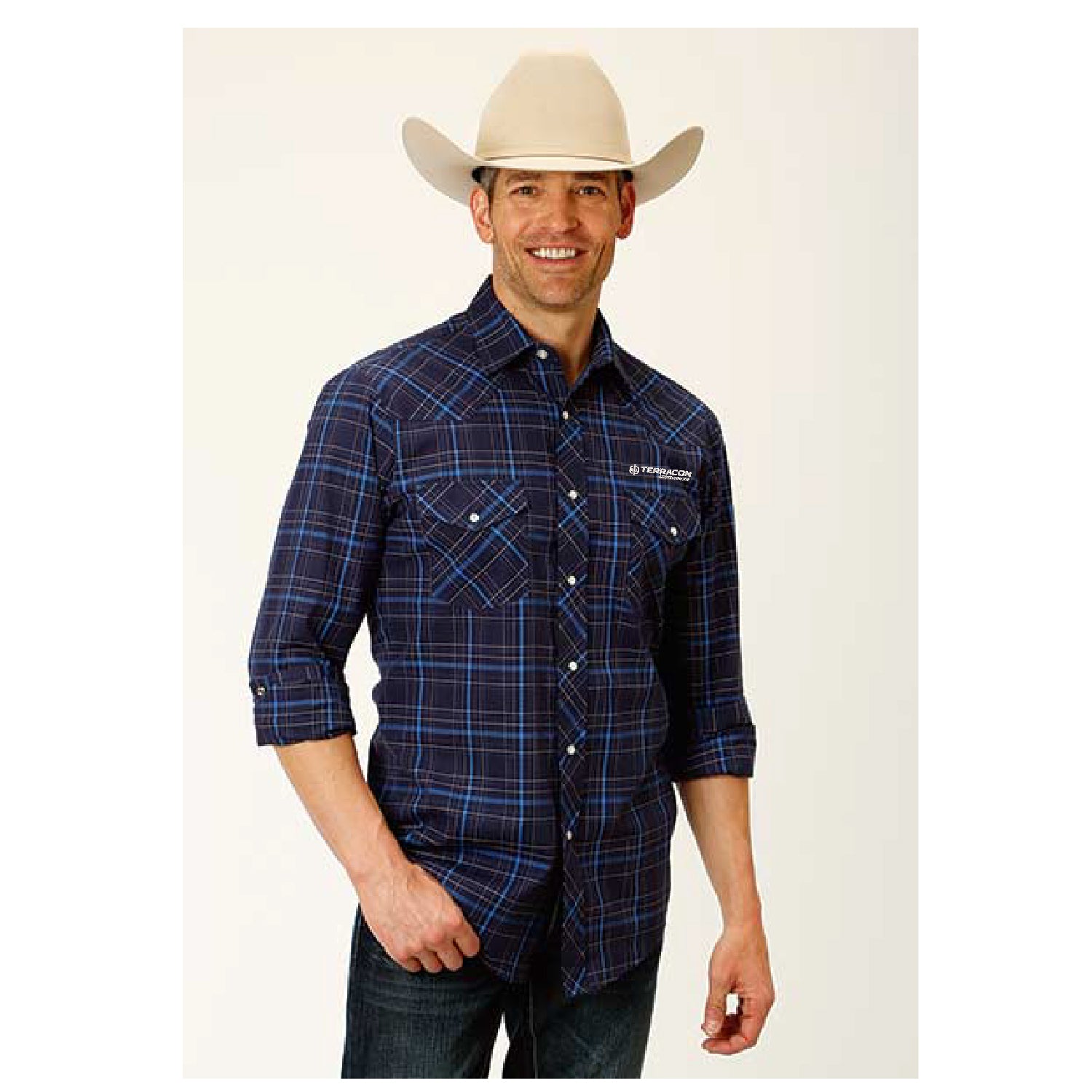 Roper Men's Woven Plaid Long Sleeve Shirt