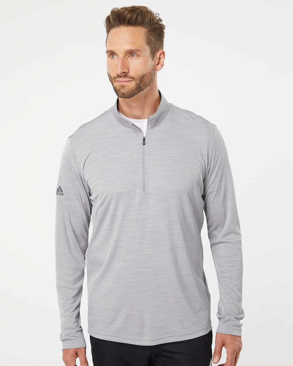 Adidas - Lightweight Mélange Quarter-Zip Pullover